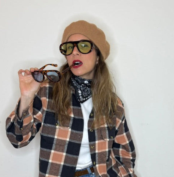 משקפי שמש DONNA Vintage Jumbo UV400 במסגרת Tortoise