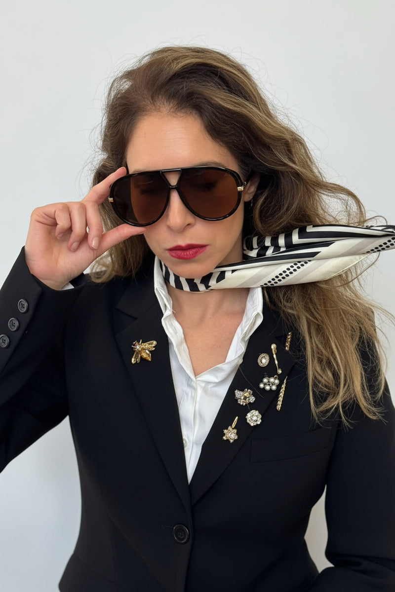 משקפי שמש LOLA Vintage Aviator UV400 במבנה אוברסייז קל