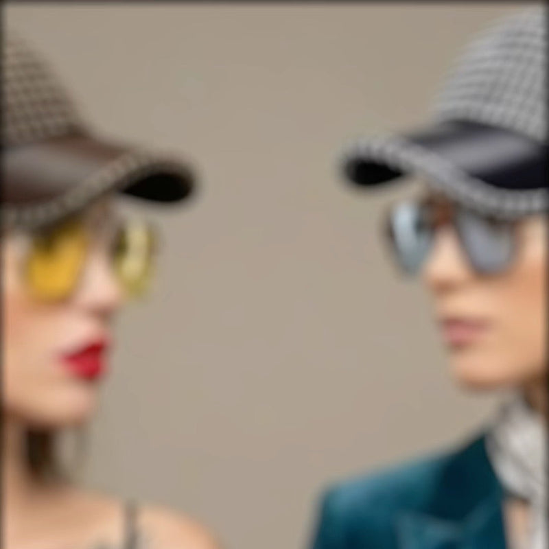 כובע מצחייה Enola בדוגמת Houndstooth מצמר-כותנה