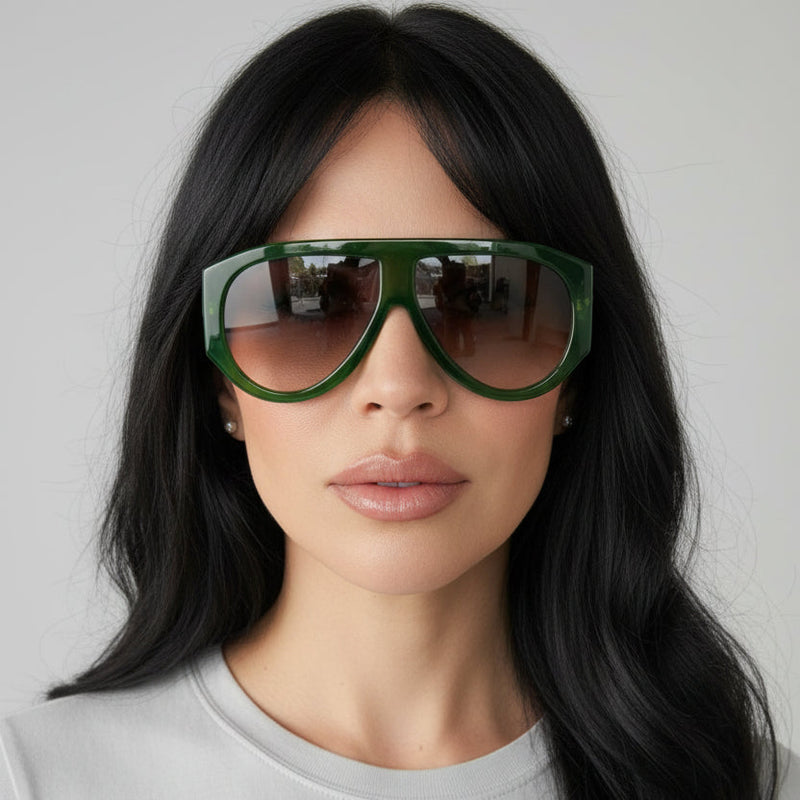משקפי שמש אמילי Aviator UV400 — הטוויסט הירוק על הקלאסיקה