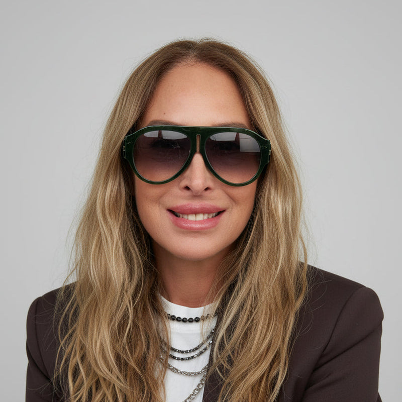 משקפי שמש אמילי Aviator UV400 — הטוויסט הירוק על הקלאסיקה