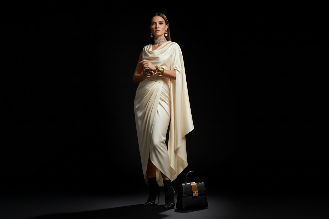 black bacground women styling